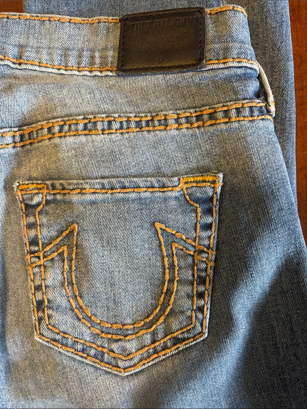 TRUE RELIGION BECCA Twisted Seam Light Blue Boot Cut Size 25 Jeans (L-133) - Picture 4 of 14